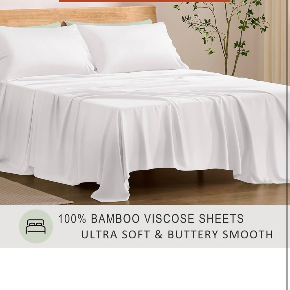 Luxury cooling sheeting set 100% viscose from bamboo,4 piece bedding set (queen) - Picture 2 of 8